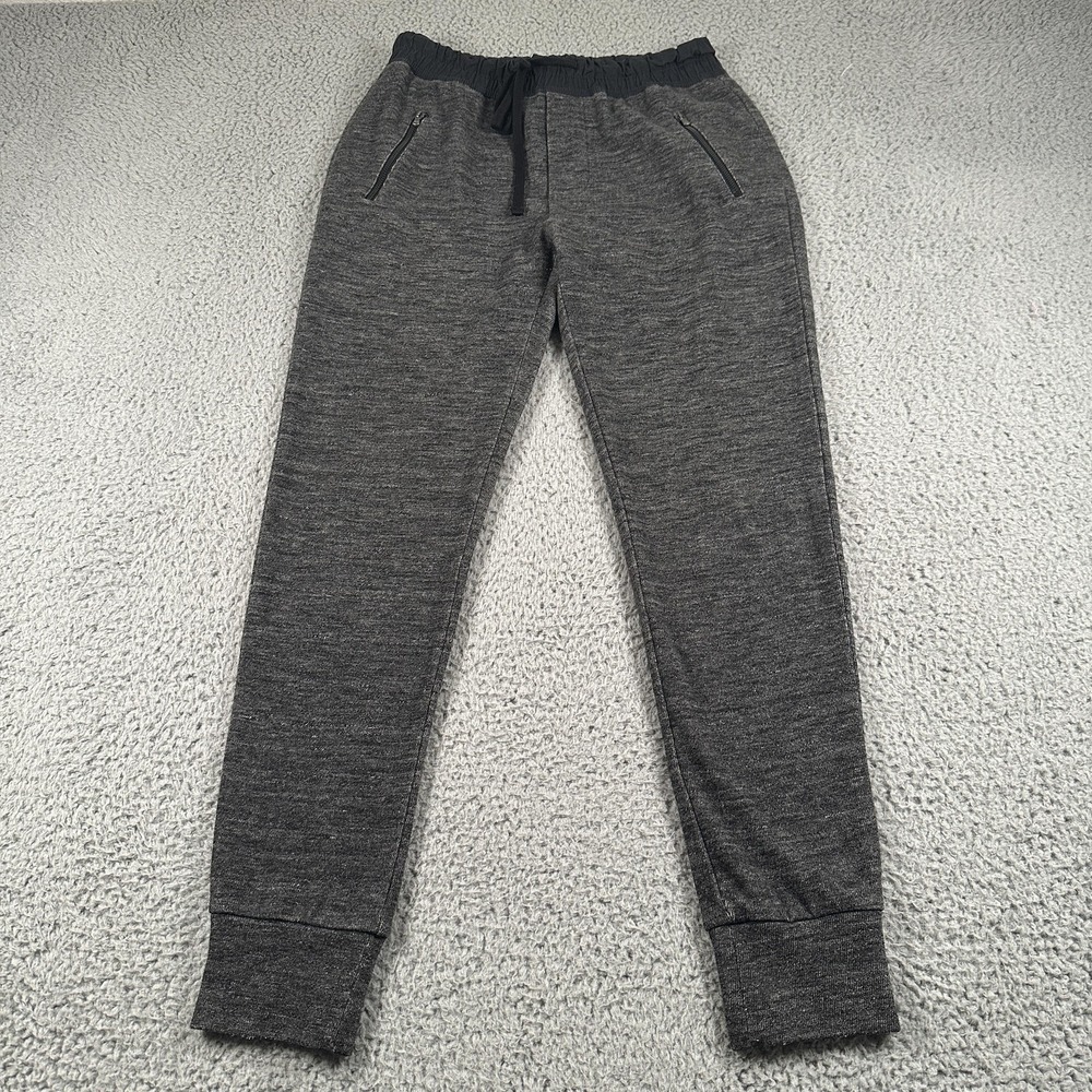James Perse Jogger Pants Womens 1 Gray French Terry Wool Blend Drawstring Lounge